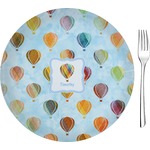 Watercolor Hot Air Balloons 8" Glass Appetizer / Dessert Plates - Single or Set (Personalized)