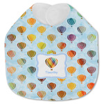 Watercolor Hot Air Balloons Jersey Knit Baby Bib w/ Name or Text