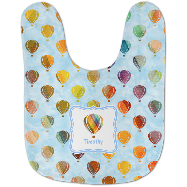 Watercolor Hot Air Balloons Baby Bib - AFT flat