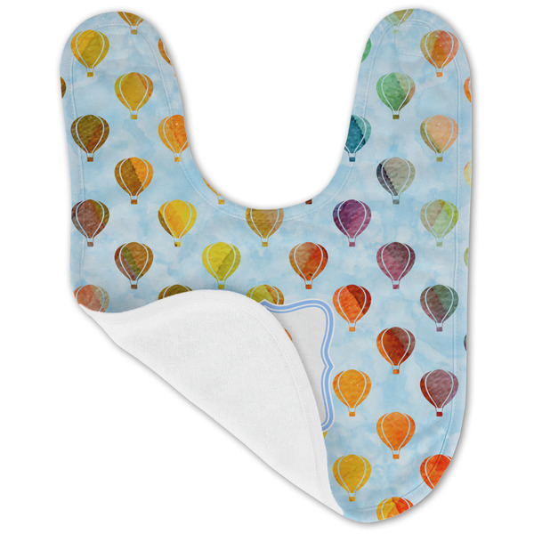 Watercolor Hot Air Balloons Baby Bib - AFT folded