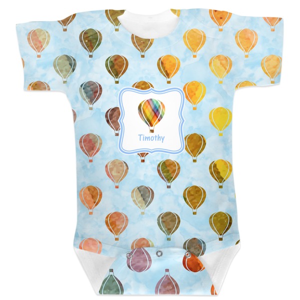 Custom Watercolor Hot Air Balloons Baby Bodysuit (Personalized)