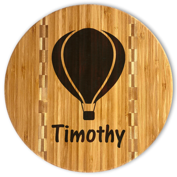 Custom Watercolor Hot Air Balloons Bamboo Cutting Board (Personalized)