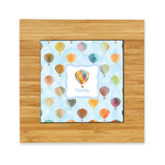 Watercolor Hot Air Balloons Bamboo Trivet with Ceramic Tile Insert (Personalized)