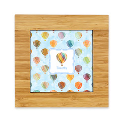 Watercolor Hot Air Balloons Bamboo Trivet with Ceramic Tile Insert (Personalized)