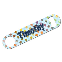 Watercolor Hot Air Balloons Bar Bottle Opener - White w/ Name or Text