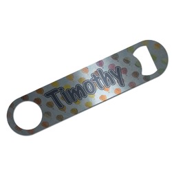Watercolor Hot Air Balloons Bar Bottle Opener - Silver w/ Name or Text