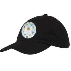 Watercolor Hot Air Balloons Baseball Cap - Black (Personalized)