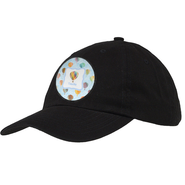 Custom Watercolor Hot Air Balloons Baseball Cap - Black (Personalized)