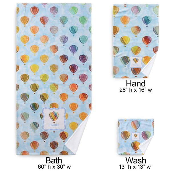 Watercolor Hot Air Balloons Bath Towel Sets - 3-piece - Approval