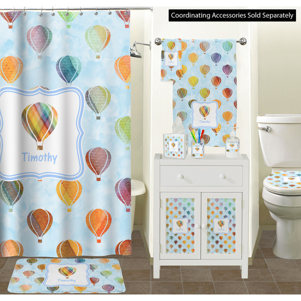 Watercolor Hot Air Balloons Bathroom Scene