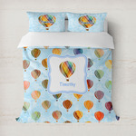 Watercolor Hot Air Balloons Duvet Cover Set - Full / Queen (Personalized)