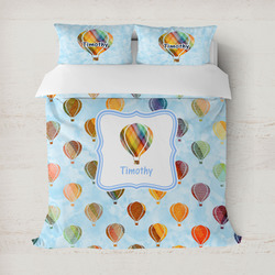 Watercolor Hot Air Balloons Duvet Cover Set - Full / Queen (Personalized)