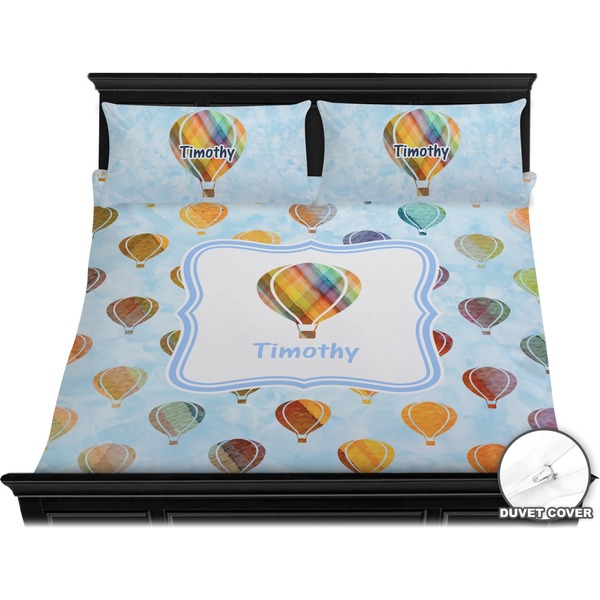 Watercolor Hot Air Balloons Bedding Set (King) - Duvet