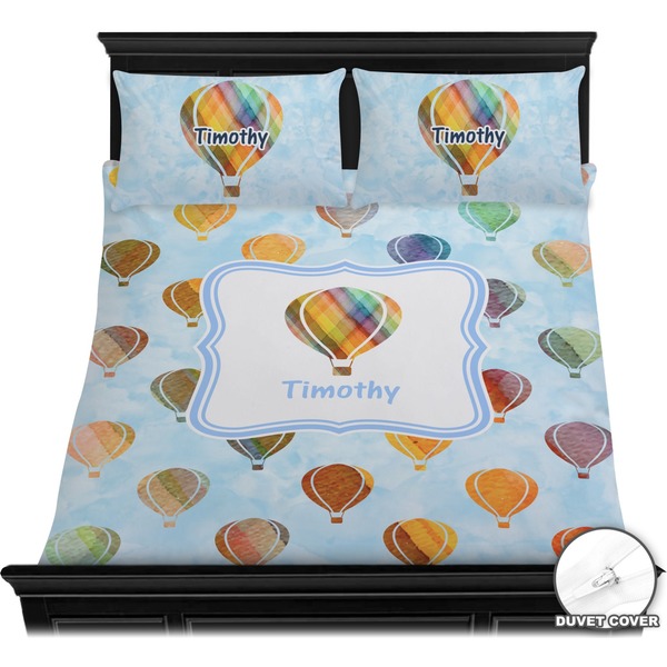 Watercolor Hot Air Balloons Bedding Set (Queen) - Duvet