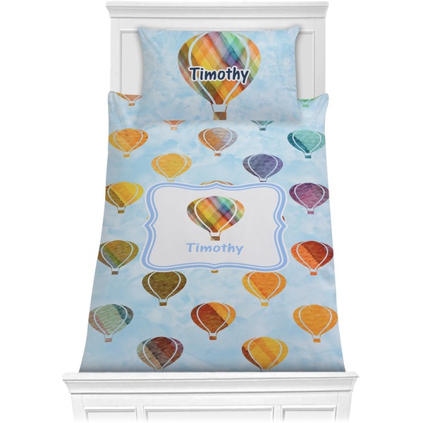 Custom Watercolor Hot Air Balloons Comforter Set - Twin (Personalized)