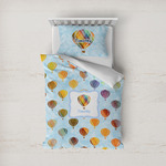 Watercolor Hot Air Balloons Duvet Cover Set - Twin (Personalized)