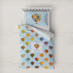 Watercolor Hot Air Balloons Duvet Cover Set - Twin XL (Personalized)