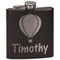 Watercolor Hot Air Balloons Black Flask - Engraved Front