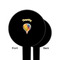 Watercolor Hot Air Balloons Black Plastic 6" Food Pick - Round - Single Sided - Front & Back