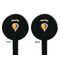 Watercolor Hot Air Balloons Black Plastic 7" Stir Stick - Double Sided - Round - Front & Back