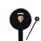 Watercolor Hot Air Balloons 7" Round Plastic Stir Sticks - Black - Double Sided (Personalized)