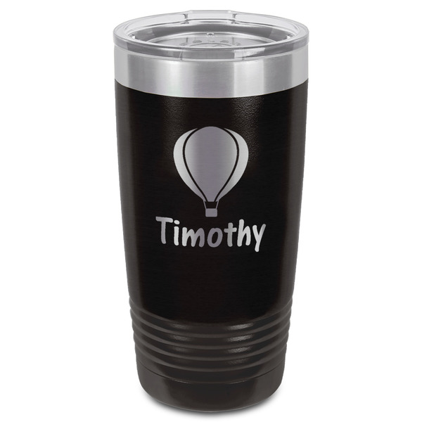 Watercolor Hot Air Balloons Black Polar Camel Tumbler - 20oz - Front