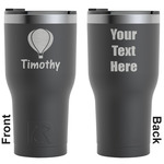 Watercolor Hot Air Balloons RTIC Tumbler - Black - Engraved Front & Back (Personalized)