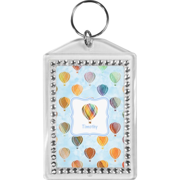 Custom Watercolor Hot Air Balloons Bling Keychain (Personalized)