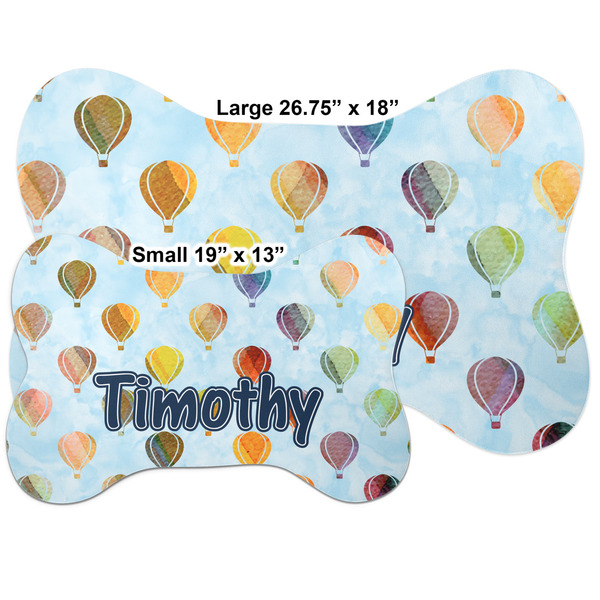 Watercolor Hot Air Balloons Bone Shaped Mat Comparison