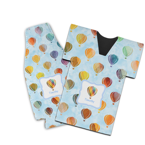 Custom Watercolor Hot Air Balloons Bottle Cooler (Personalized)