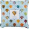 Watercolor Hot Air Balloons Burlap Pillow 22"