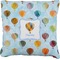Watercolor Hot Air Balloons Faux-Linen Throw Pillow 20" (Personalized)