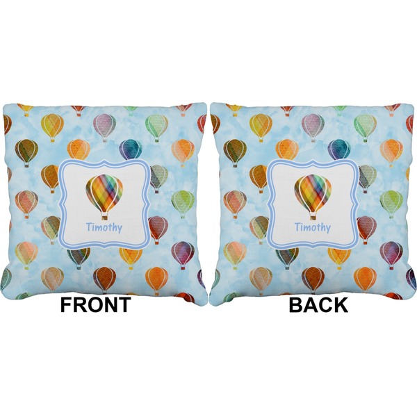 Watercolor Hot Air Balloons Burlap Pillow Approval