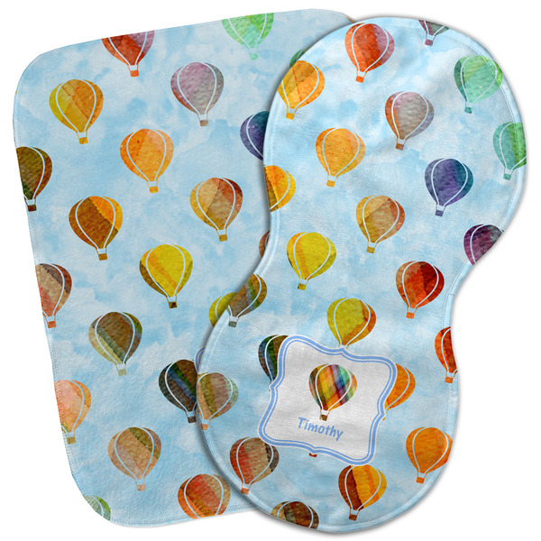 Custom Watercolor Hot Air Balloons Burp Cloth (Personalized)