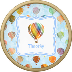 Watercolor Hot Air Balloons Cabinet Knob - Gold (Personalized)