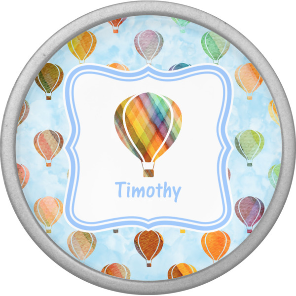 Watercolor Hot Air Balloons Cabinet Knob - Nickel - Front