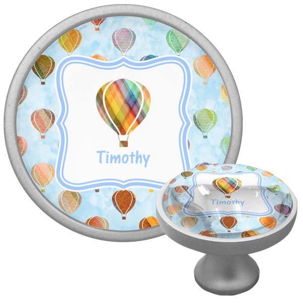 Custom Watercolor Hot Air Balloons Cabinet Knob (Silver) (Personalized)