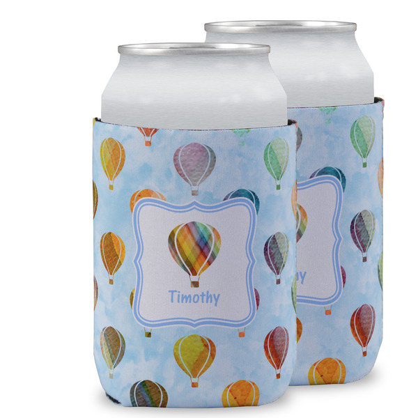Custom Watercolor Hot Air Balloons Can Cooler (12 oz) w/ Name or Text