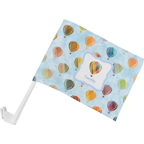 Custom Watercolor Hot Air Balloons Car Flag - Small w/ Name or Text