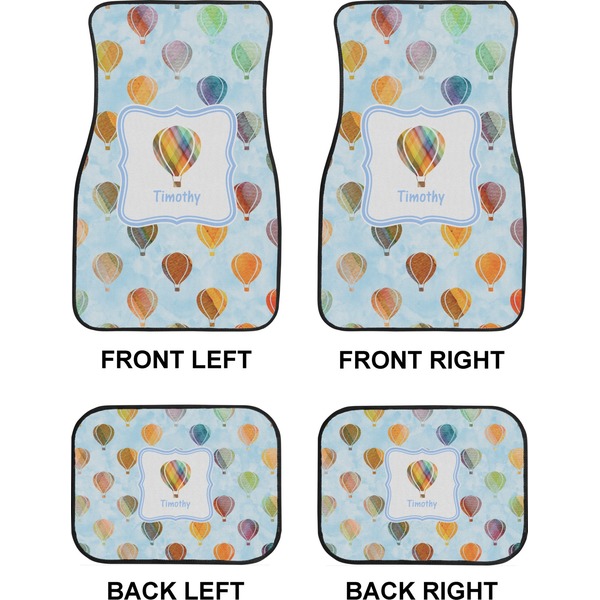 Watercolor Hot Air Balloons Car Floor Mats Set (2F + 2B)