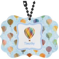 Watercolor Hot Air Balloons Rear View Mirror Decor (Personalized)