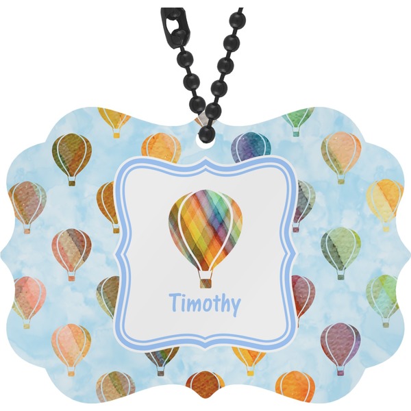 Custom Watercolor Hot Air Balloons Rear View Mirror Charm (Personalized)