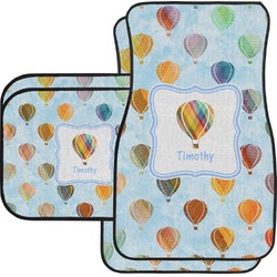 Watercolor Hot Air Balloons Car Floor Mats Set - 2 Front & 2 Back (Personalized)