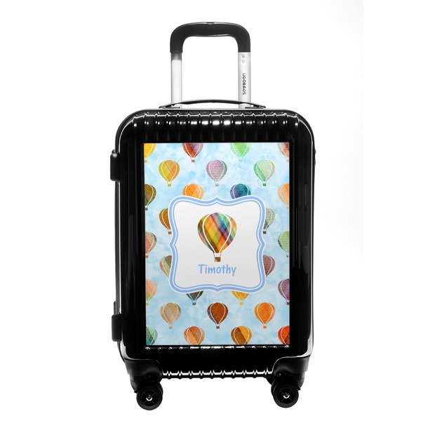 Custom Watercolor Hot Air Balloons Carry On Hard Shell Suitcase (Personalized)