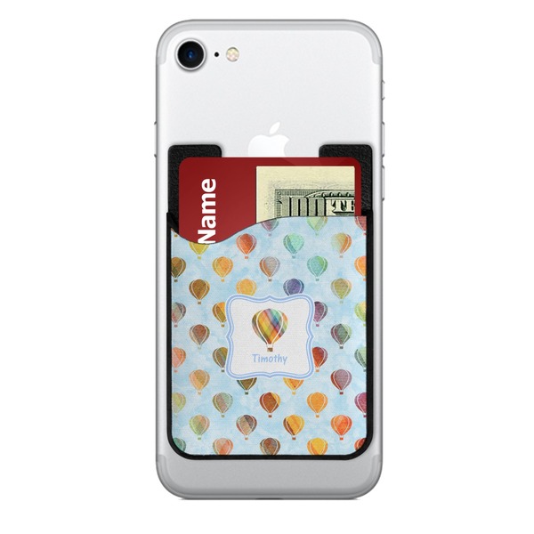 Custom Watercolor Hot Air Balloons 2-in-1 Cell Phone Credit Card Holder & Screen Cleaner (Personalized)