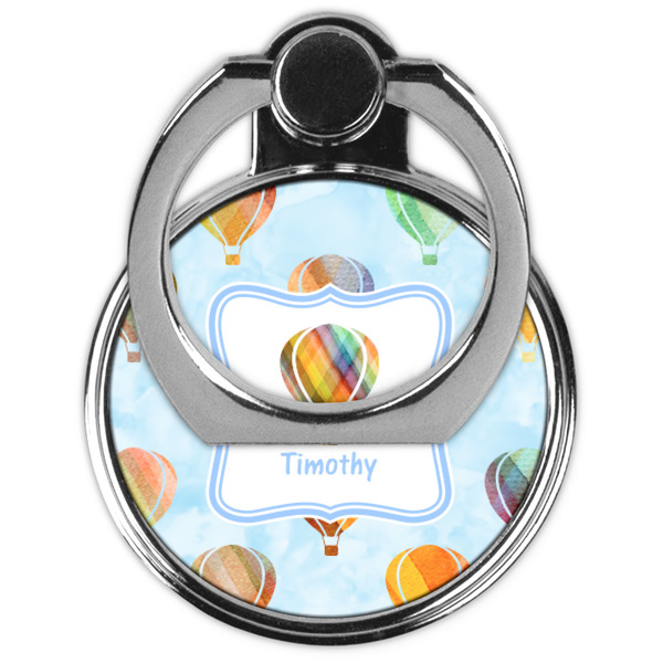 Watercolor Hot Air Balloons Cell Phone Ring Stand & Holder - Front (Collapsed)