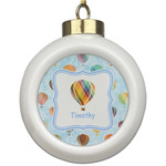 Watercolor Hot Air Balloons Ceramic Ball Ornament (Personalized)