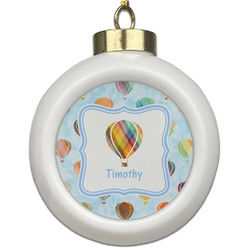 Watercolor Hot Air Balloons Ceramic Ball Ornament (Personalized)