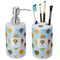 Watercolor Hot Air Balloons Ceramic Bathroom Accessories Set (Personalized)