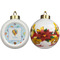 Watercolor Hot Air Balloons Ceramic Christmas Ornament - Poinsettias (APPROVAL)